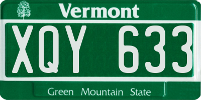 VT license plate XQY633