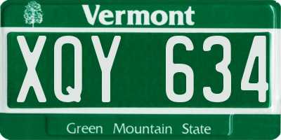 VT license plate XQY634