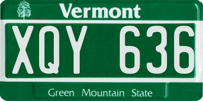 VT license plate XQY636
