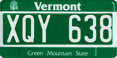 VT license plate XQY638