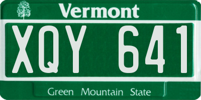 VT license plate XQY641