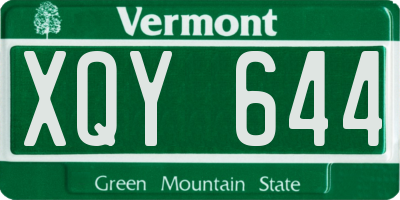 VT license plate XQY644