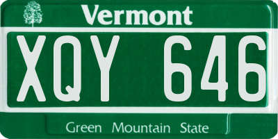 VT license plate XQY646