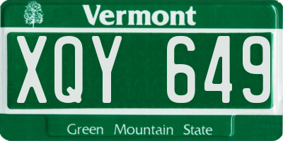 VT license plate XQY649