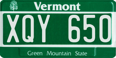 VT license plate XQY650