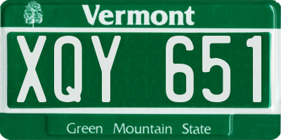 VT license plate XQY651