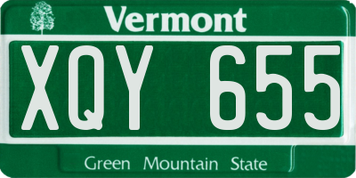VT license plate XQY655