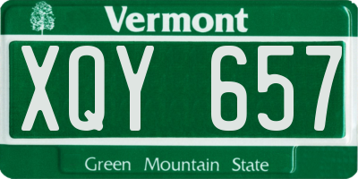 VT license plate XQY657