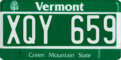 VT license plate XQY659
