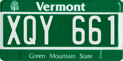 VT license plate XQY661