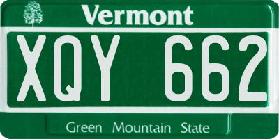 VT license plate XQY662
