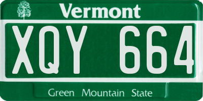 VT license plate XQY664