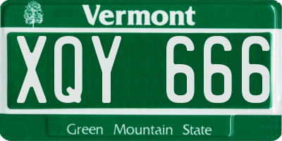VT license plate XQY666