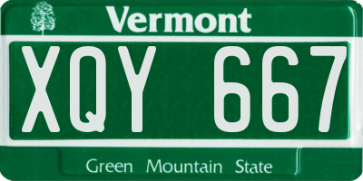 VT license plate XQY667