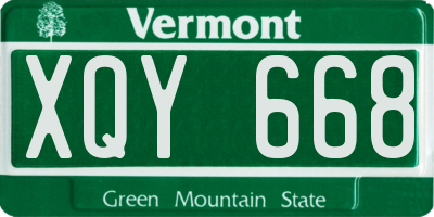 VT license plate XQY668