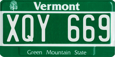 VT license plate XQY669