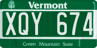 VT license plate XQY674
