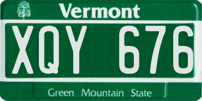 VT license plate XQY676
