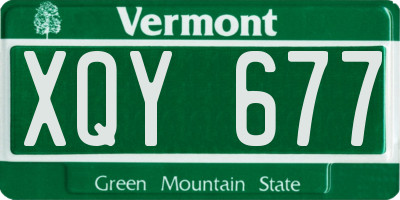 VT license plate XQY677