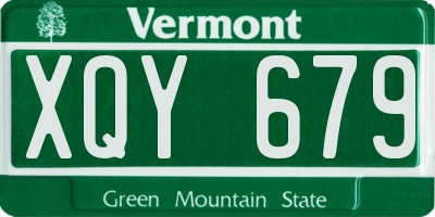 VT license plate XQY679