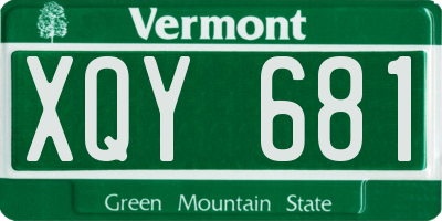 VT license plate XQY681