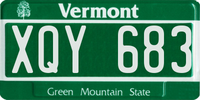 VT license plate XQY683