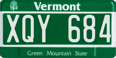 VT license plate XQY684