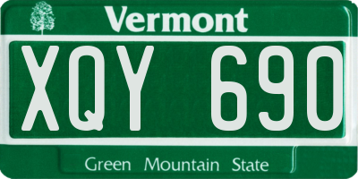 VT license plate XQY690