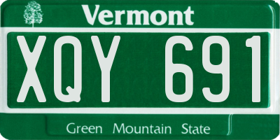 VT license plate XQY691
