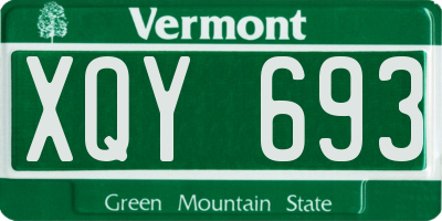 VT license plate XQY693