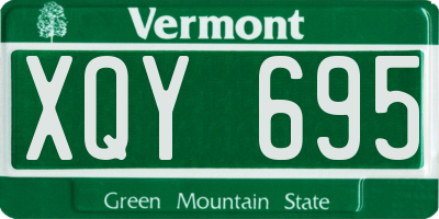 VT license plate XQY695