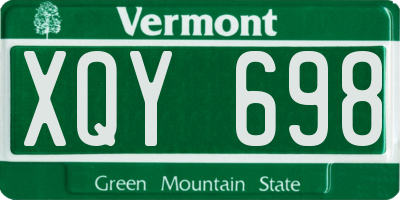 VT license plate XQY698
