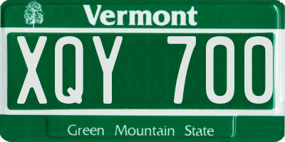 VT license plate XQY700