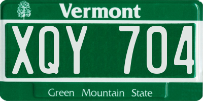 VT license plate XQY704