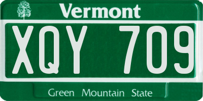 VT license plate XQY709