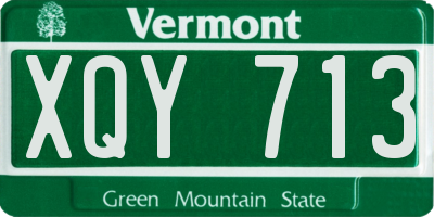VT license plate XQY713