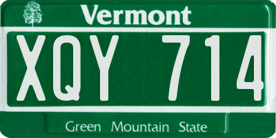 VT license plate XQY714