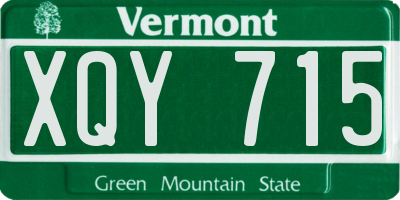 VT license plate XQY715