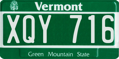 VT license plate XQY716
