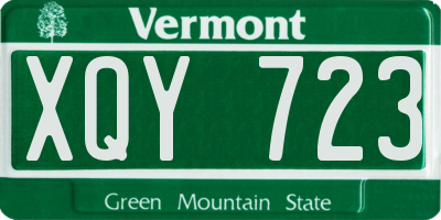VT license plate XQY723