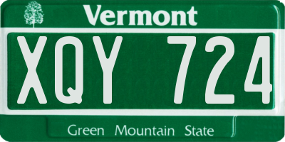 VT license plate XQY724