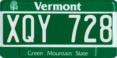 VT license plate XQY728