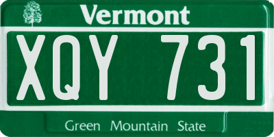 VT license plate XQY731