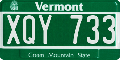 VT license plate XQY733