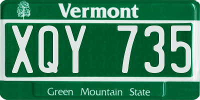 VT license plate XQY735