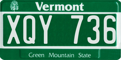 VT license plate XQY736