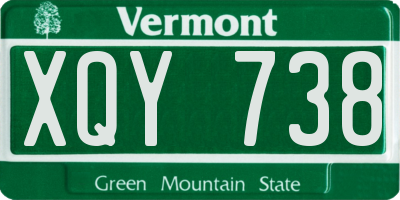 VT license plate XQY738