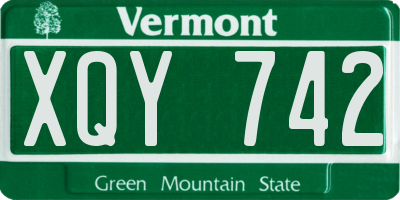 VT license plate XQY742
