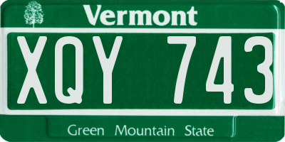VT license plate XQY743