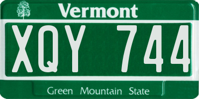 VT license plate XQY744